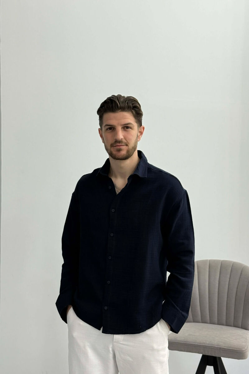 SIMPLE MEN SHIRT BLUE/BLU - 1