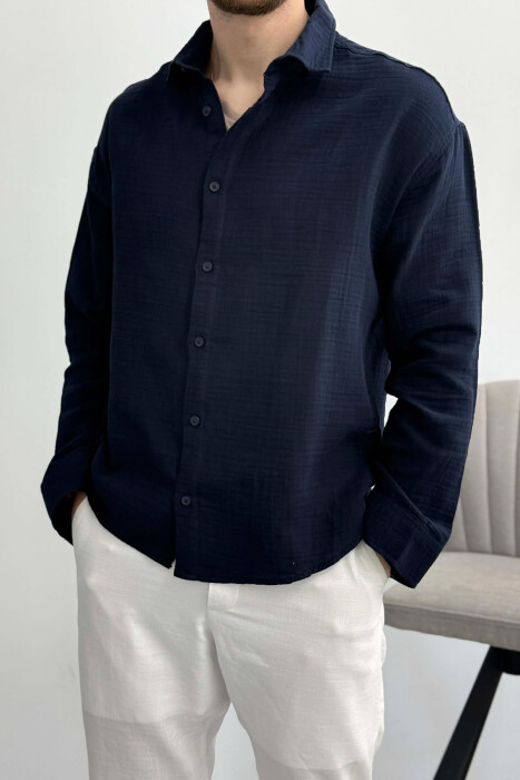 SIMPLE MEN SHIRT BLUE/BLU - 3