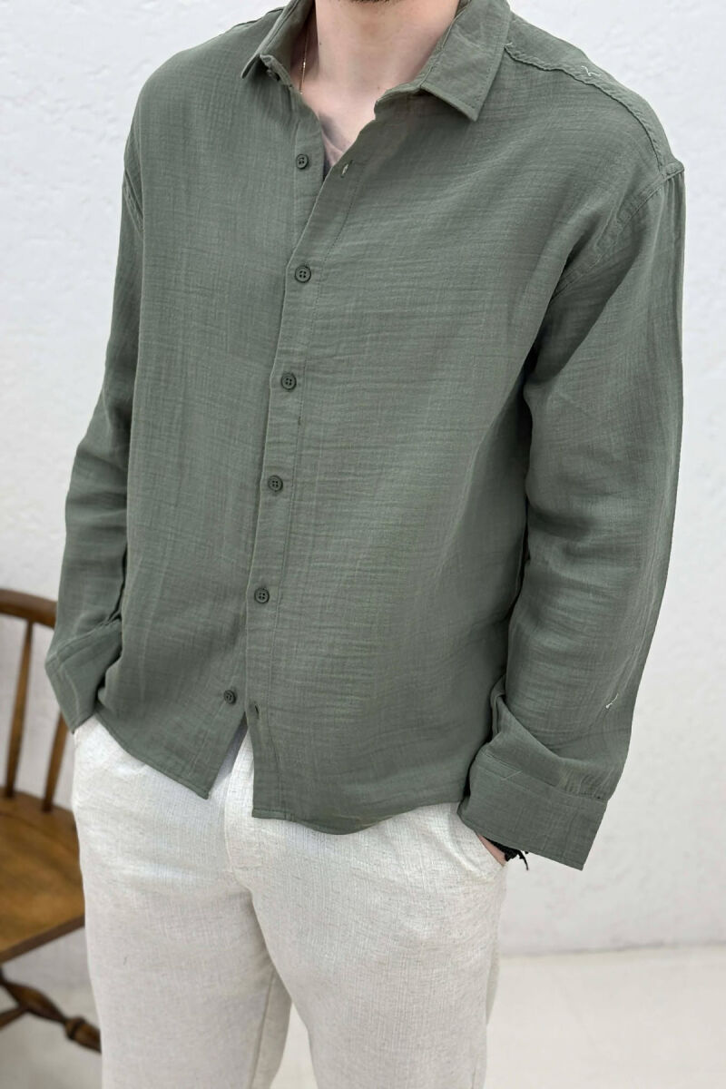SIMPLE MEN SHIRT GREEN/JESHILE - 3