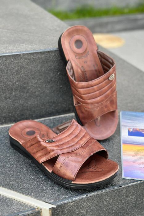 SIMPLE MEN SLIPPERS BROWN/KAFE - 1