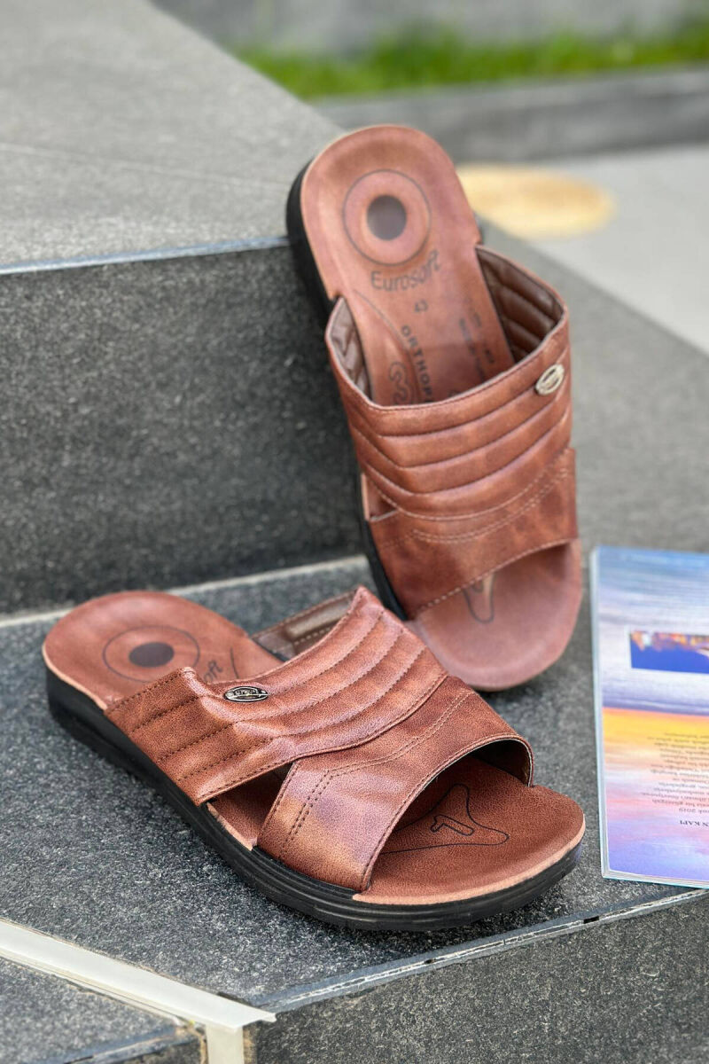 SIMPLE MEN SLIPPERS BROWN/KAFE - 1