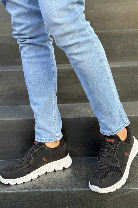 SIMPLE MEN SNEAKERS BLACK-RED/ZEKU - 1