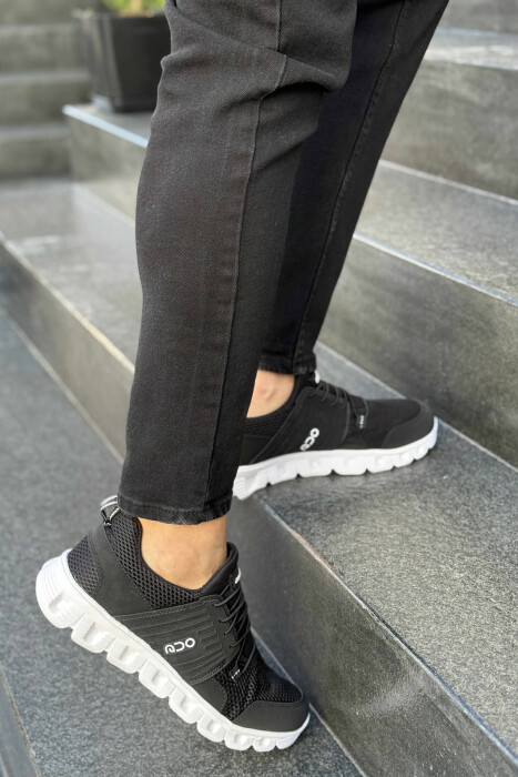 SIMPLE MEN SNEAKERS BLACK-WHITE/ZEBA - 3