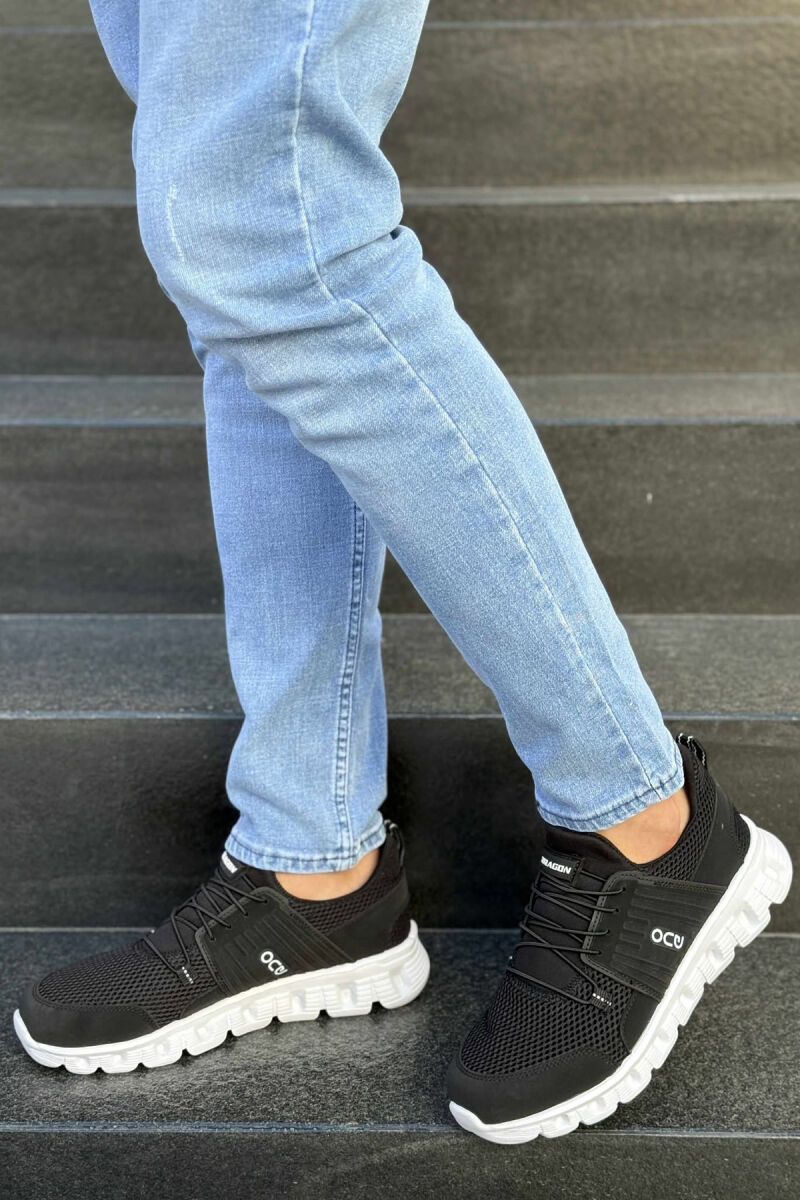 SIMPLE MEN SNEAKERS BLACK-WHITE/ZEBA - 5