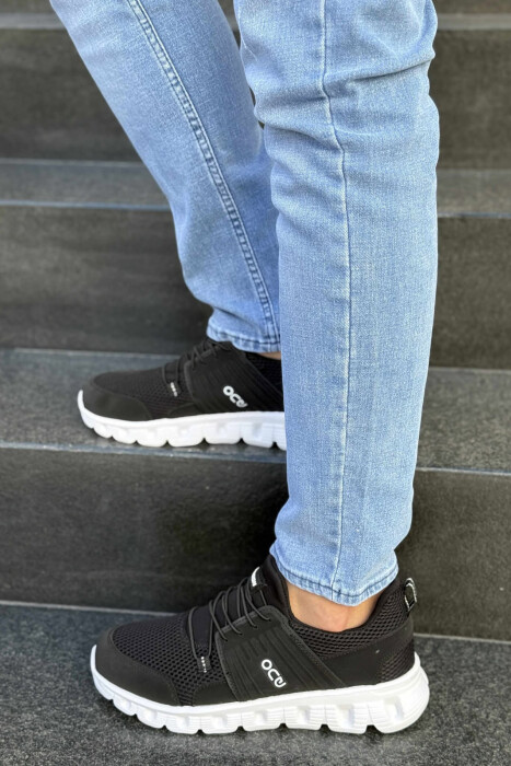 SIMPLE MEN SNEAKERS BLACK-WHITE/ZEBA - 7