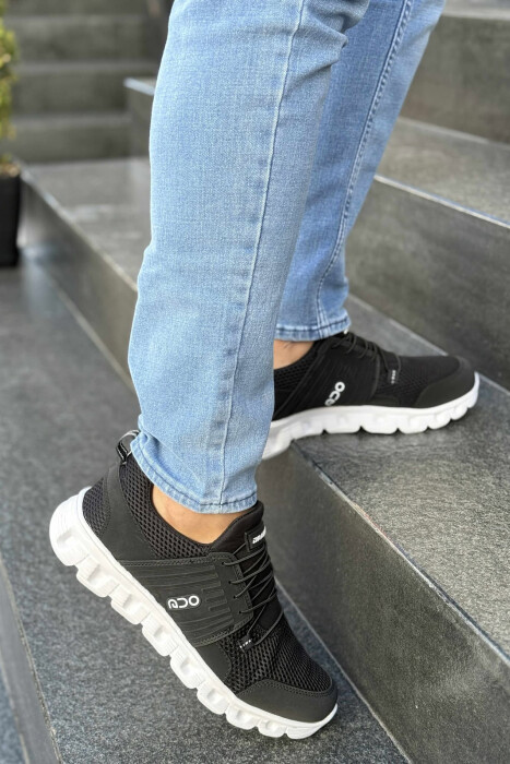 SIMPLE MEN SNEAKERS BLACK-WHITE/ZEBA - 8