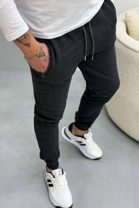ONE COLOR SIMPLE MEN SWEATPANTS DARK GREY/GEE - 2