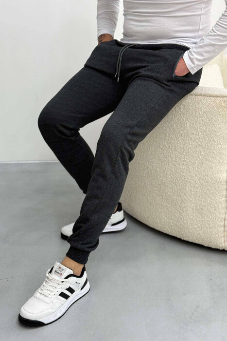 ONE COLOR SIMPLE MEN SWEATPANTS DARK GREY/GEE - 3