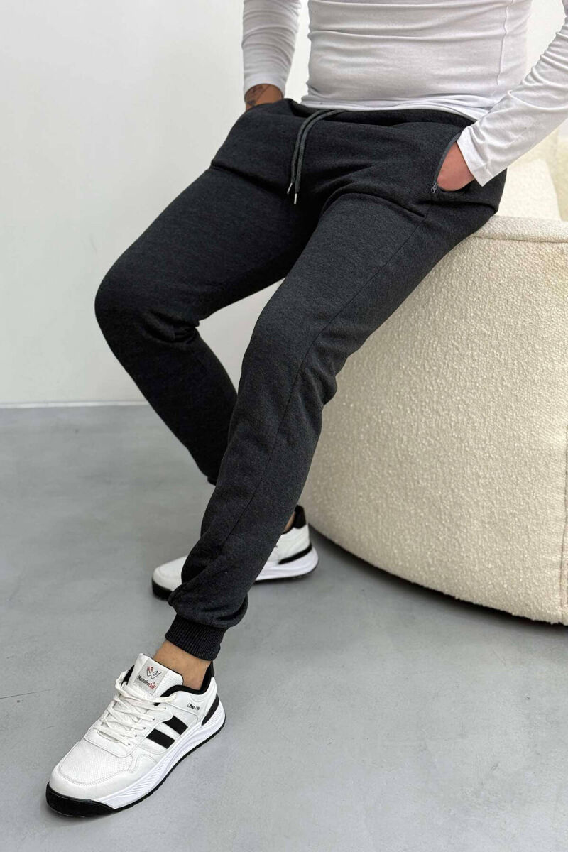 ONE COLOR SIMPLE MEN SWEATPANTS DARK GREY/GEE - 3