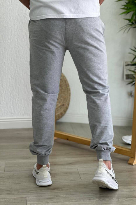 SIMPLE ONE COLOR COTTON MEN SWEATPANTS LIGHT GREY/GZ - 2