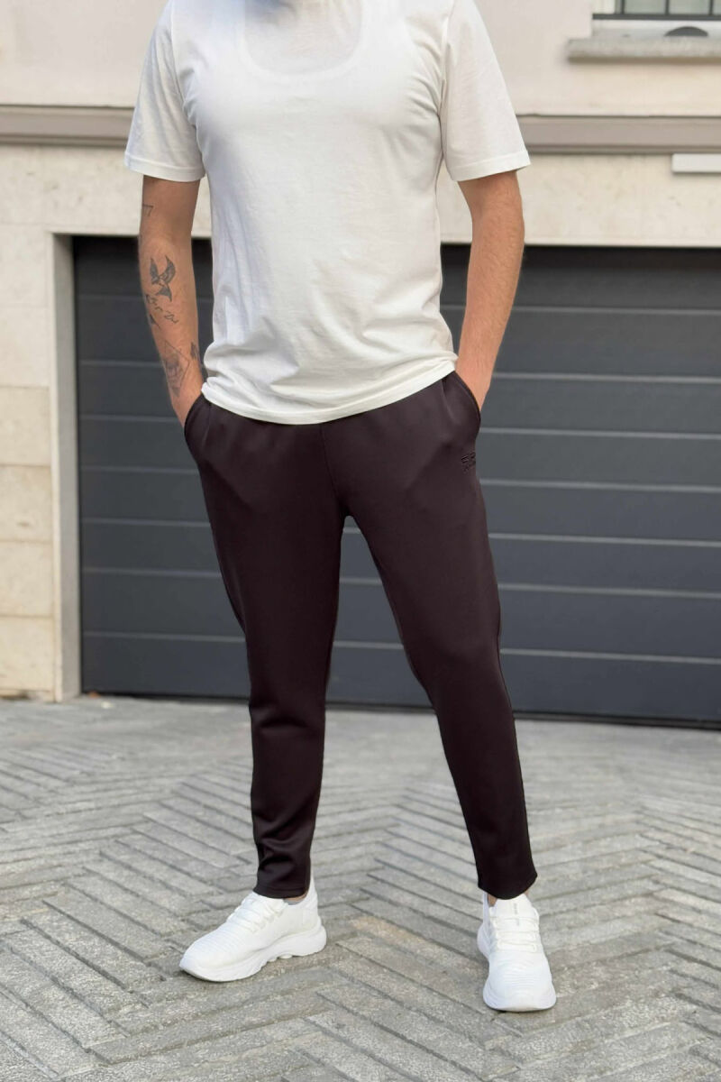 SIMPLE ONE COLOR ELASTIC MEN SWEATPANTS BLACK/ E ZEZE - 2