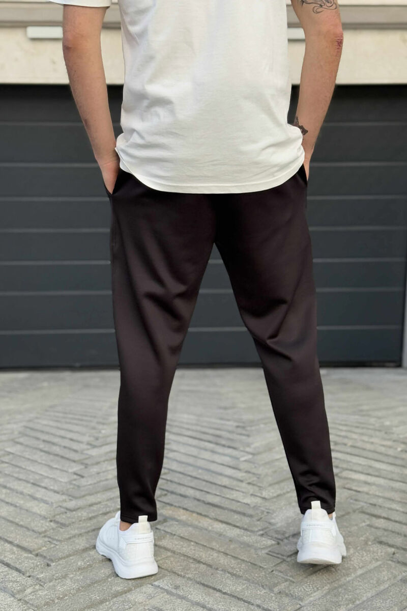 SIMPLE ONE COLOR ELASTIC MEN SWEATPANTS BLACK/ E ZEZE - 3