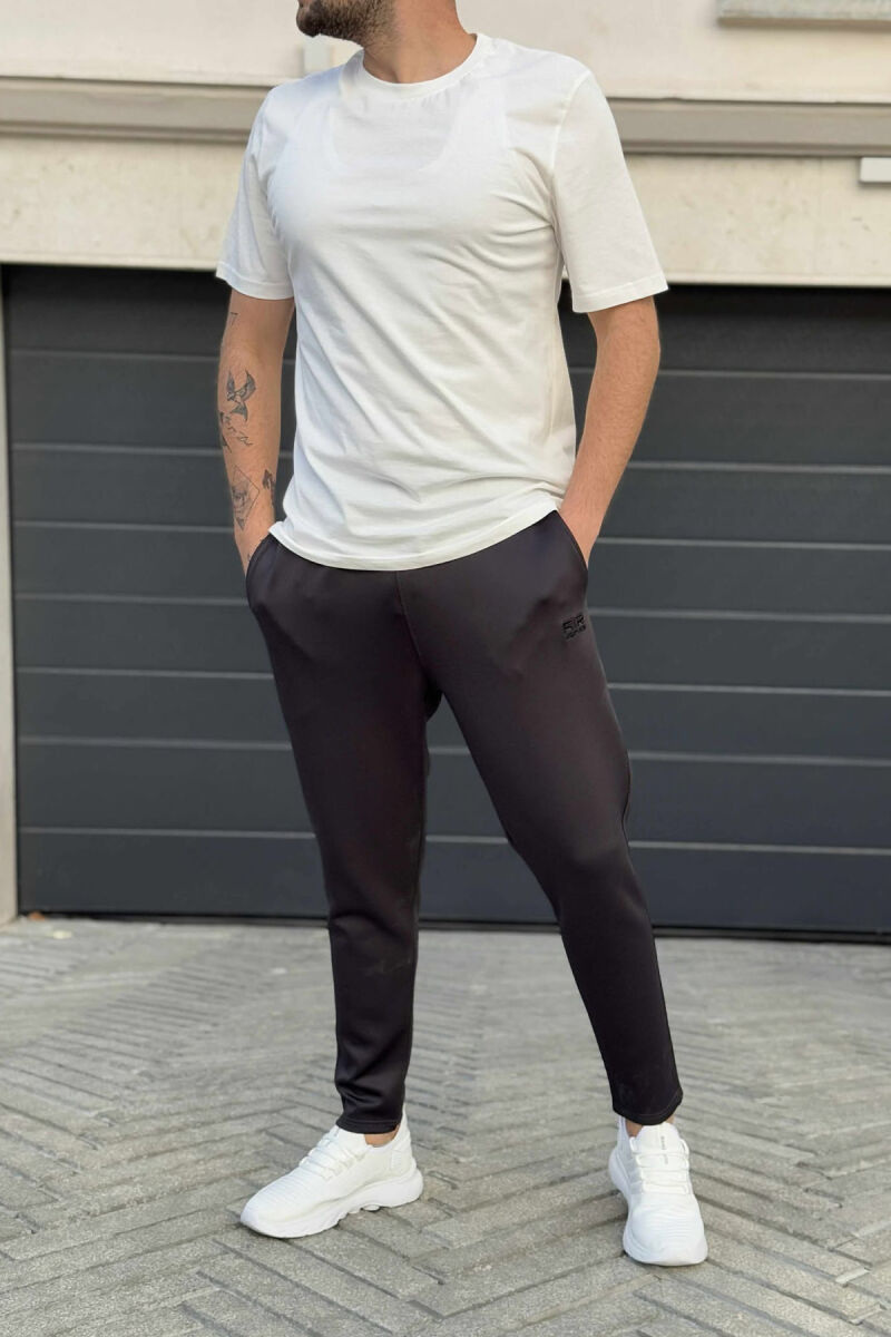 SIMPLE ONE COLOR ELASTIC MEN SWEATPANTS DARK GREY/GEE - 2