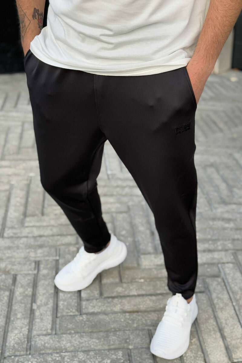 SIMPLE ONE COLOR ELASTIC MEN SWEATPANTS DARK GREY/GEE - 1