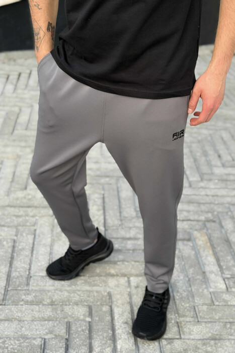 SIMPLE ONE COLOR ELASTIC MEN SWEATPANTS GREY ASH/GRI HIRI 