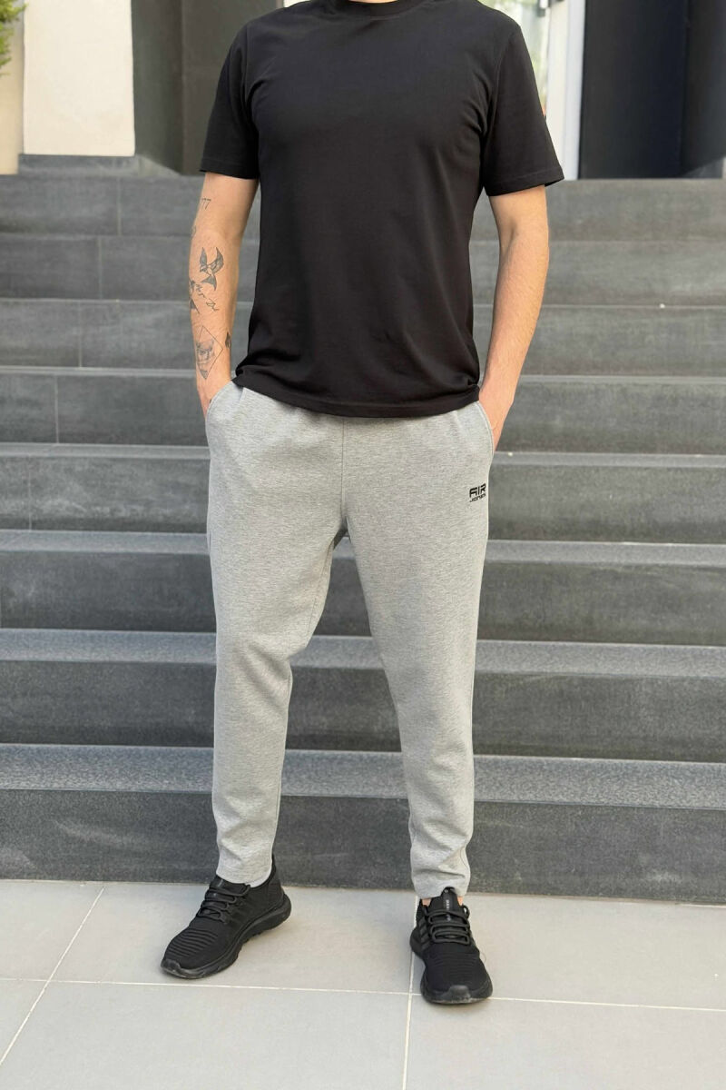 SIMPLE ONE COLOR ELASTIC MEN SWEATPANTS GREY/GRI - 2