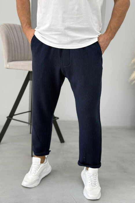 SIMPLE ONE COLOR LACING MEN PANTS BLUE/BLU 