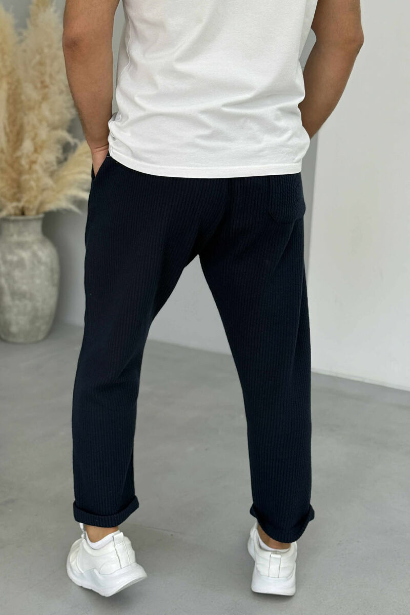 SIMPLE ONE COLOR LACING MEN PANTS BLUE/BLU - 4