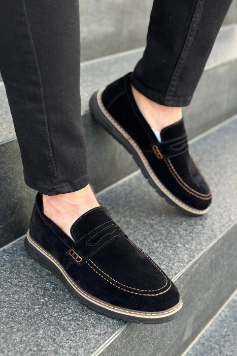 SIMPLE ONE COLOR MAN SHOES BLACK/ E ZEZE 
