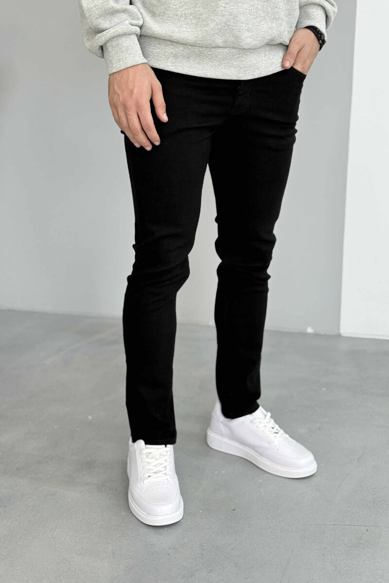 SIMPLE ONE COLOR MEN JEANS BLACK/ E ZEZE - 3