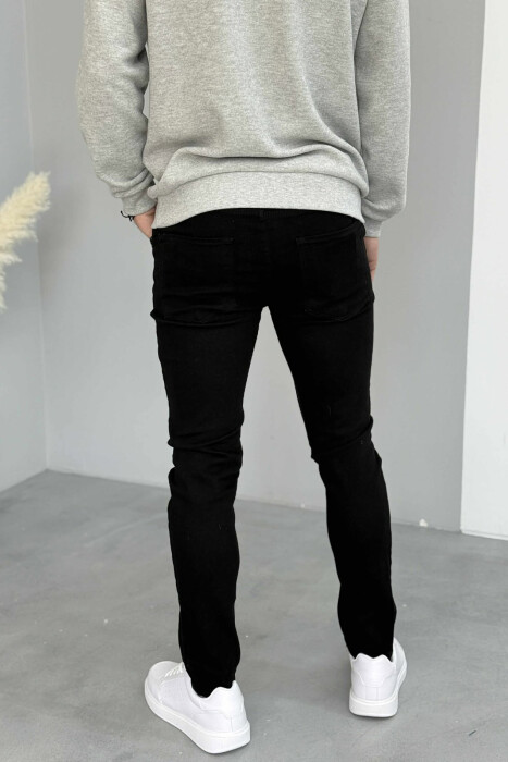 SIMPLE ONE COLOR MEN JEANS BLACK/ E ZEZE - 4