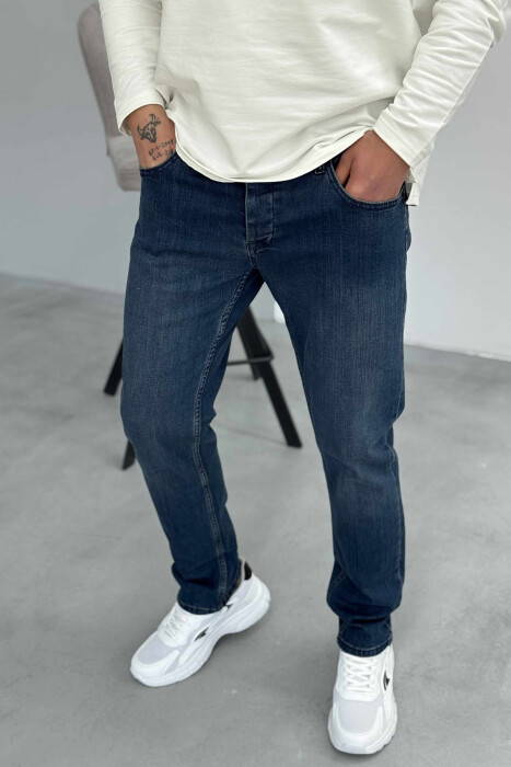 SIMPLE ONE COLOR MEN JEANS BLUE/BLU - 2