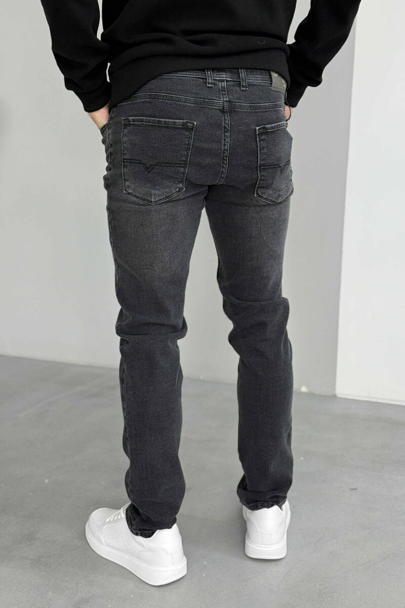 SIMPLE ONE COLOR MEN JEANS DARK GREY/GEE - 4