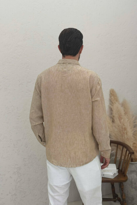 SIMPLE ONE COLOR MEN SHIRTS BEIGE/BEZHE - 2