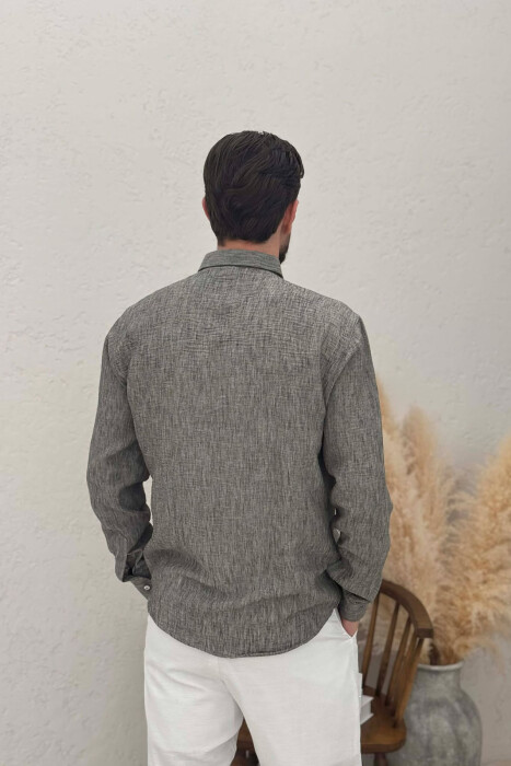 SIMPLE ONE COLOR MEN SHIRTS DARK GREY/GEE - 2