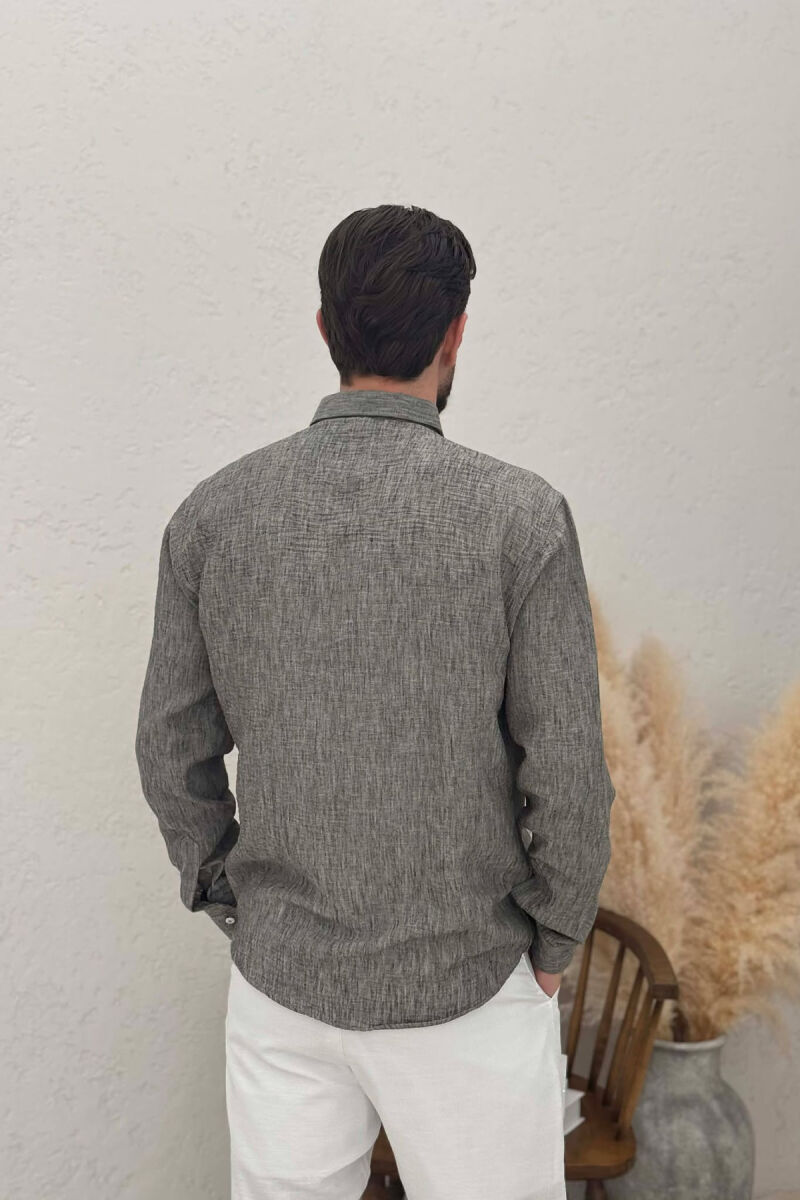 SIMPLE ONE COLOR MEN SHIRTS DARK GREY/GEE - 2