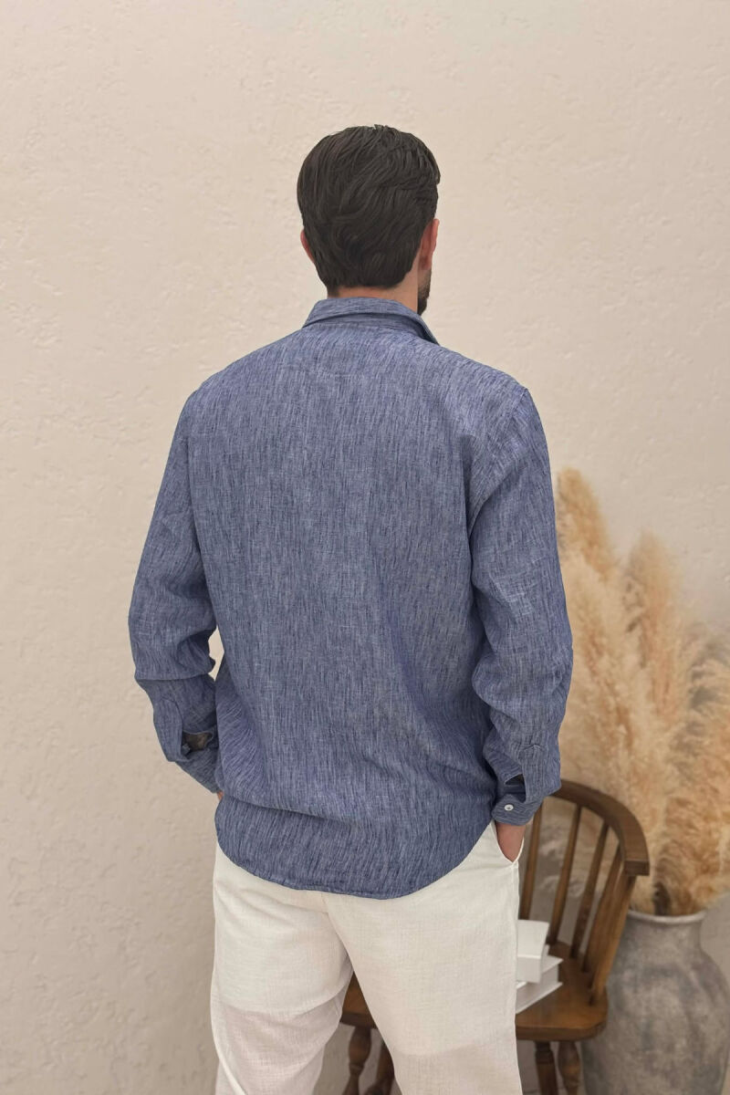 SIMPLE ONE COLOR MEN SHIRTS LIGHTBLUE/BZ - 2