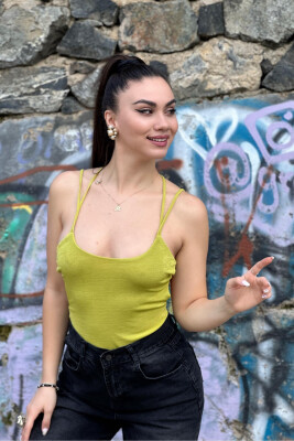 SIMPLE ONE COLOR WOMAN BODY LIGHT GREEN/JEZB - KLAUDIO FASHION