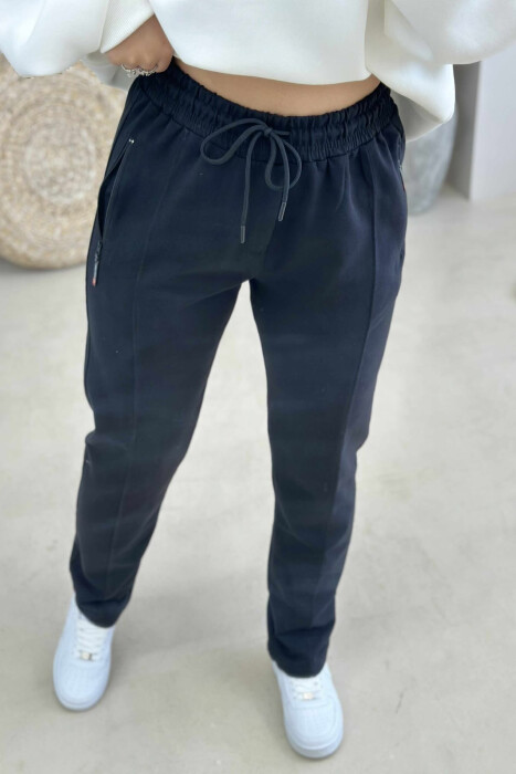 SIMPLE ONE COLOR WOMAN SWEATPANTS BLACK/ E ZEZE - 5