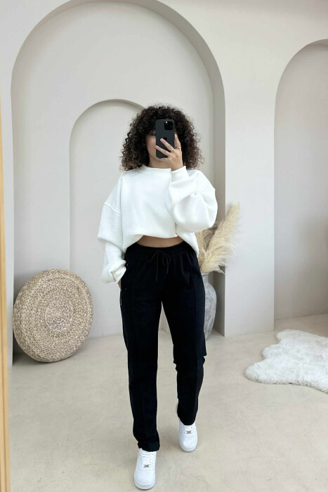 SIMPLE ONE COLOR WOMAN SWEATPANTS BLACK/ E ZEZE 