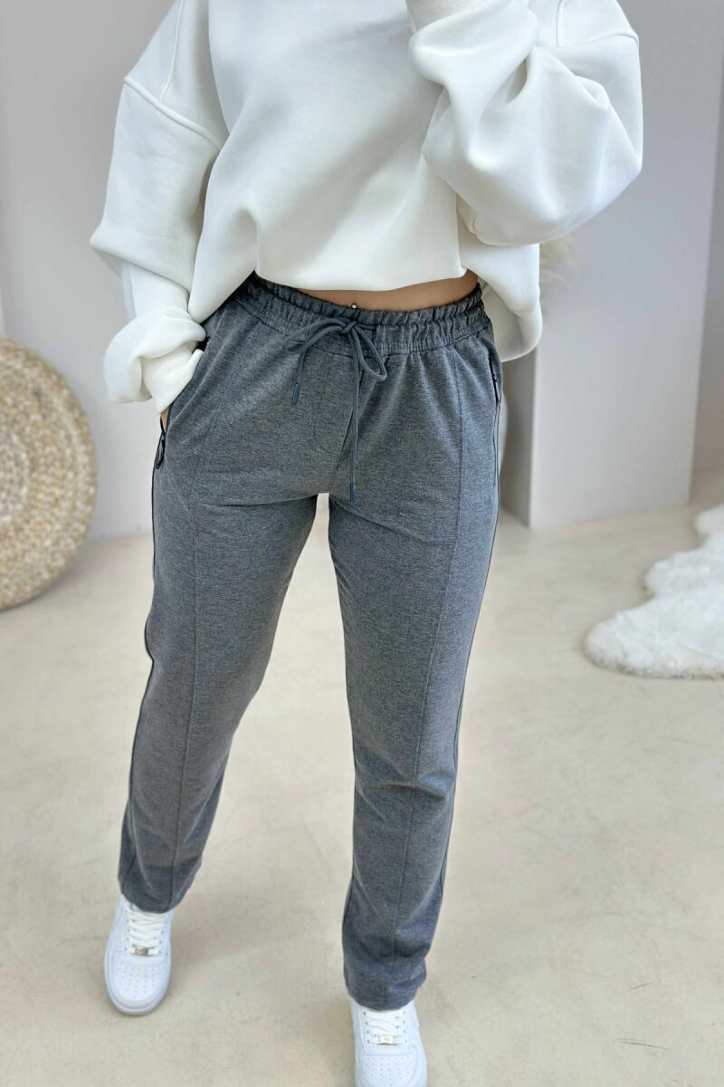 SIMPLE ONE COLOR WOMAN SWEATPANTS DARK GREY/GEE - 5