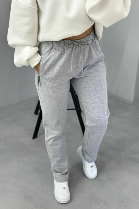 SIMPLE ONE COLOR WOMAN SWEATPANTS LIGHT GREY/GZ - 2