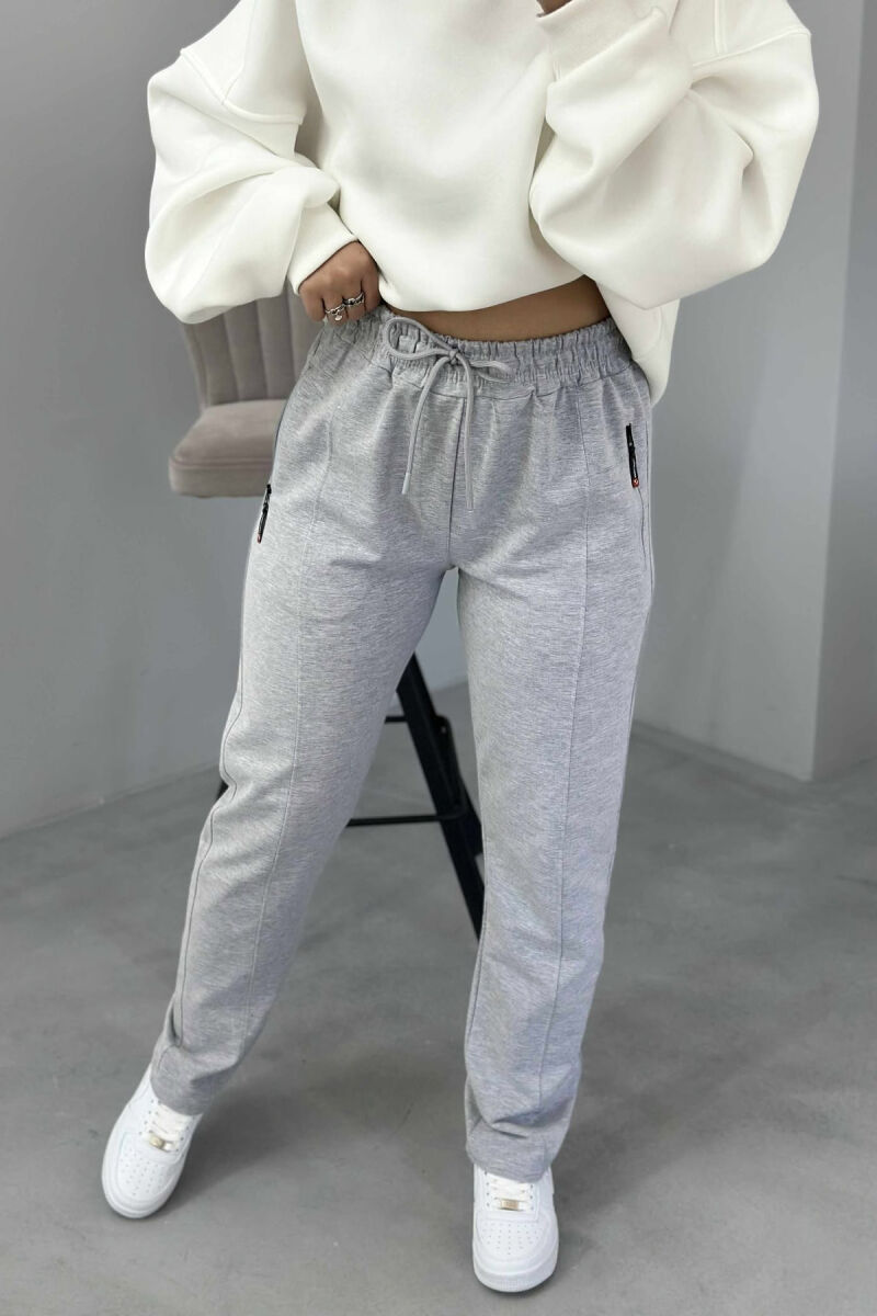 SIMPLE ONE COLOR WOMAN SWEATPANTS LIGHT GREY/GZ - 4