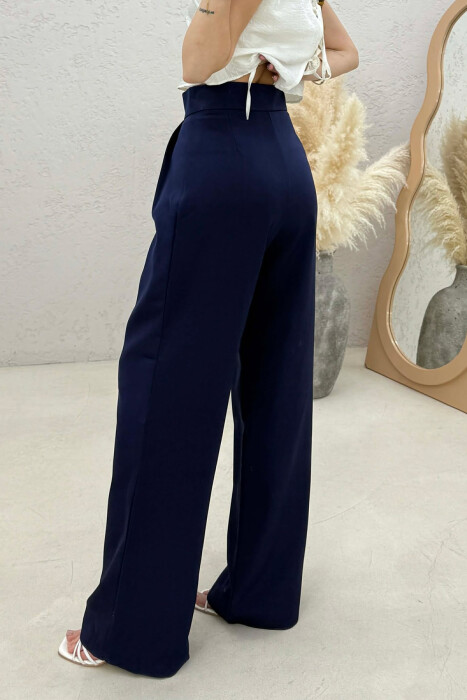SIMPLE ONE COLOR WOMAN TROUSERS BLUE/BLU - 3