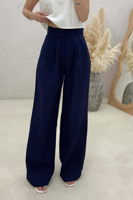 SIMPLE ONE COLOR WOMAN TROUSERS BLUE/BLU - 4