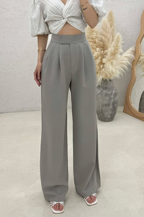 SIMPLE ONE COLOR WOMAN TROUSERS GREY/GRI - 3