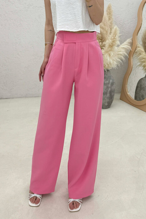 SIMPLE ONE COLOR WOMAN TROUSERS PINK/ROZE - 2