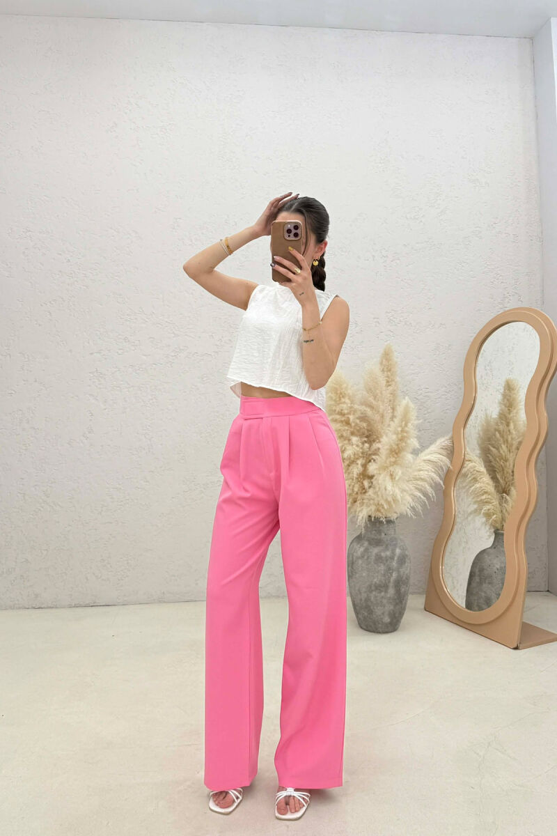 SIMPLE ONE COLOR WOMAN TROUSERS PINK/ROZE - 5