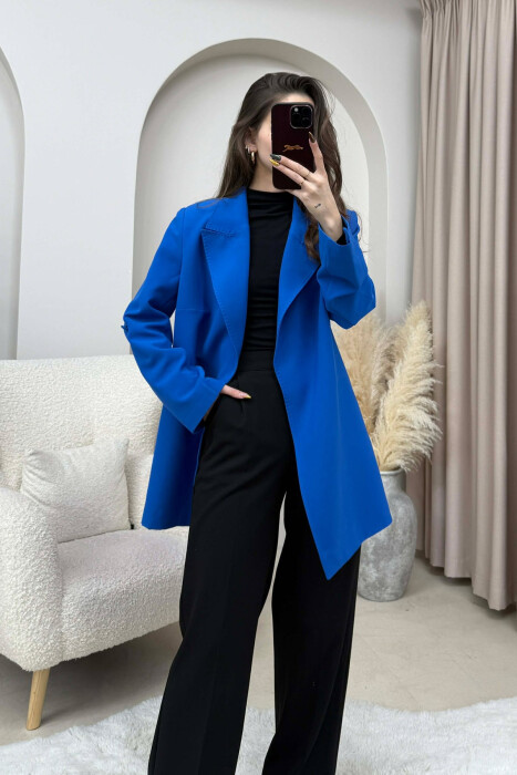 SIMPLE ONE COLOR WOMEN JACKET BLUE/BLU - 2
