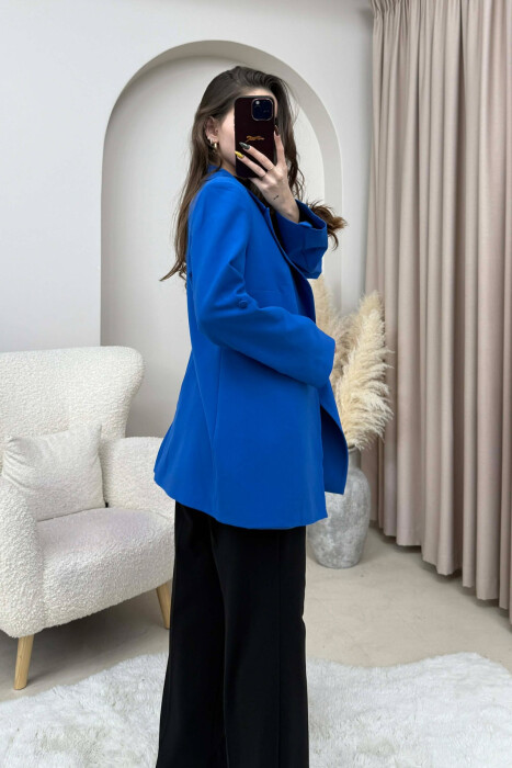 SIMPLE ONE COLOR WOMEN JACKET BLUE/BLU - 4