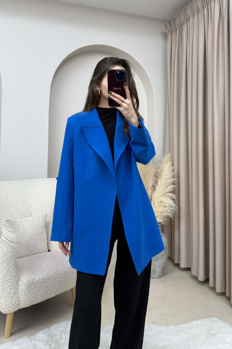 SIMPLE ONE COLOR WOMEN JACKET BLUE/BLU - 3