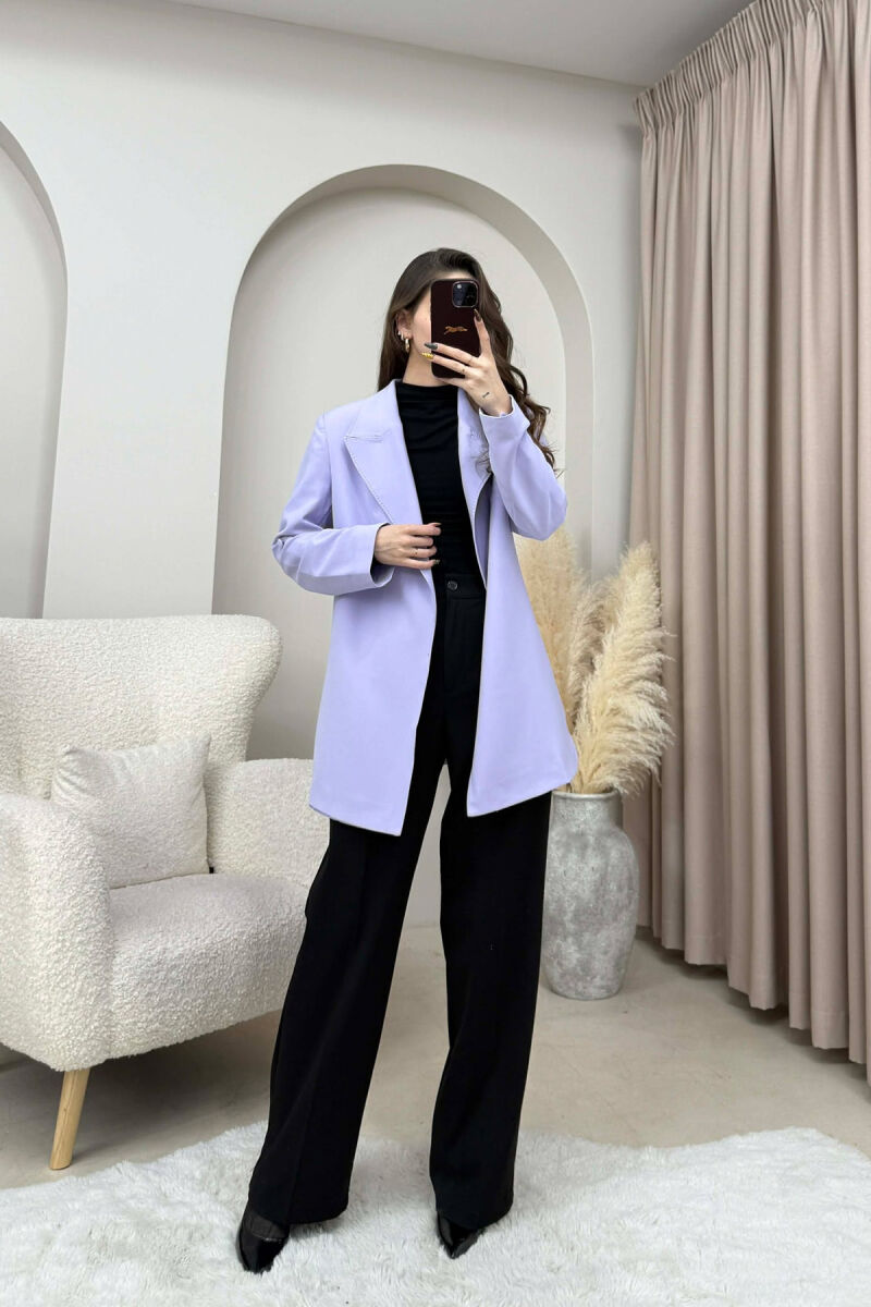 SIMPLE ONE COLOR WOMEN JACKET LIGHT PURPLE/LEZB - 1