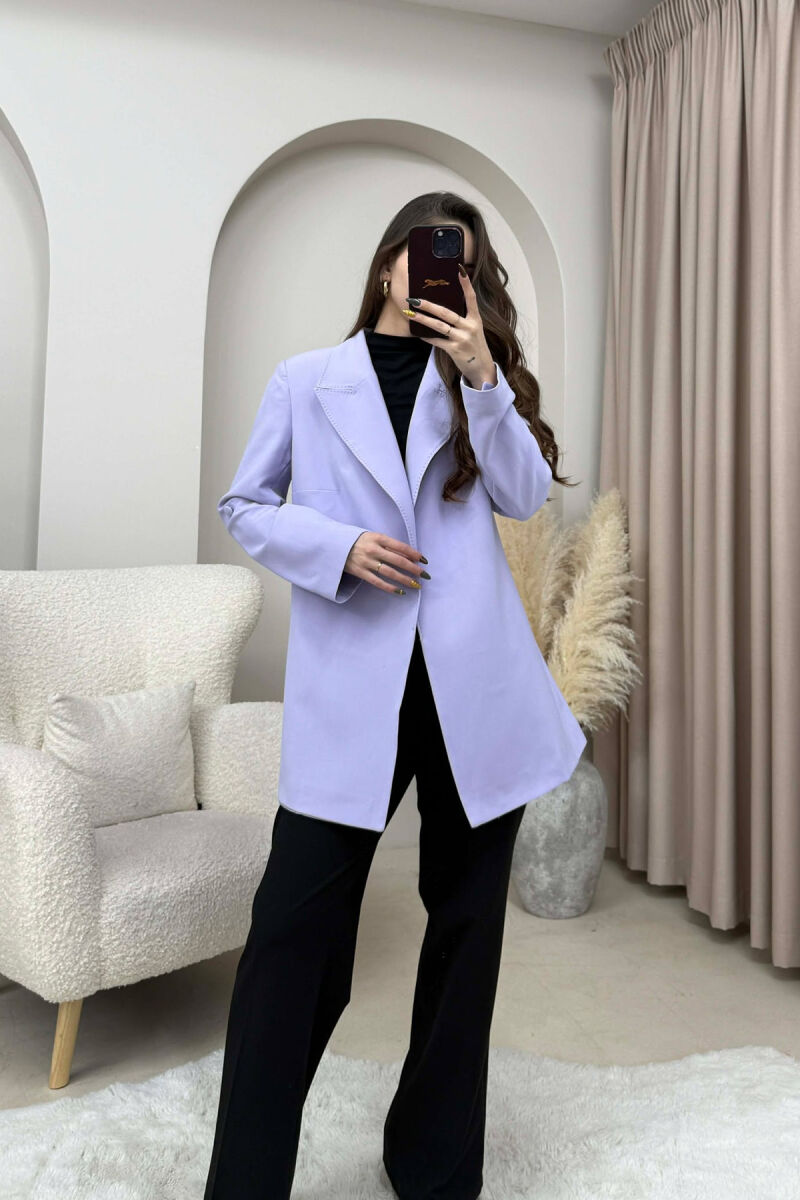 SIMPLE ONE COLOR WOMEN JACKET LIGHT PURPLE/LEZB - 2
