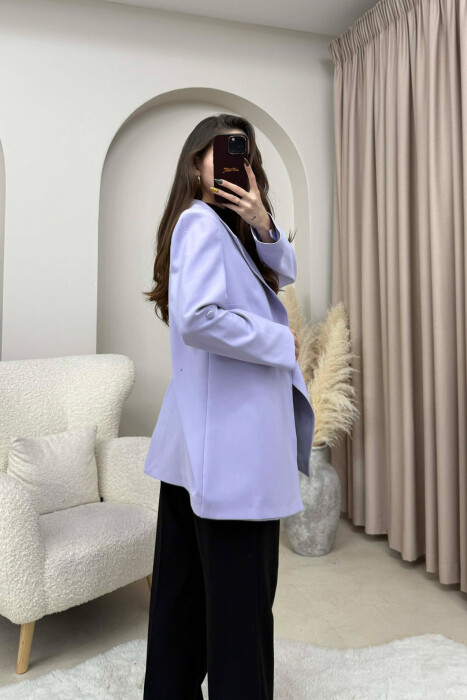 SIMPLE ONE COLOR WOMEN JACKET LIGHT PURPLE/LEZB - 4