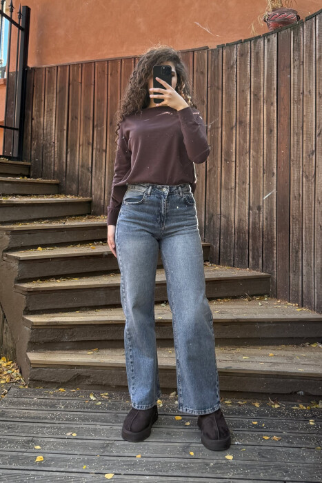 SIMPLE ONE COLOR WOMEN JEANS LIGHTBLUE/BZ - 2