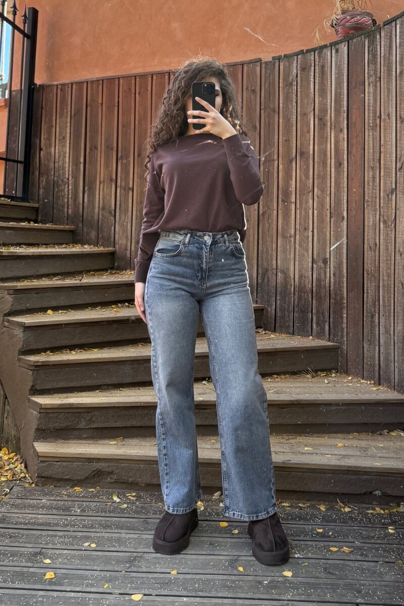 SIMPLE ONE COLOR WOMEN JEANS LIGHTBLUE/BZ - 2